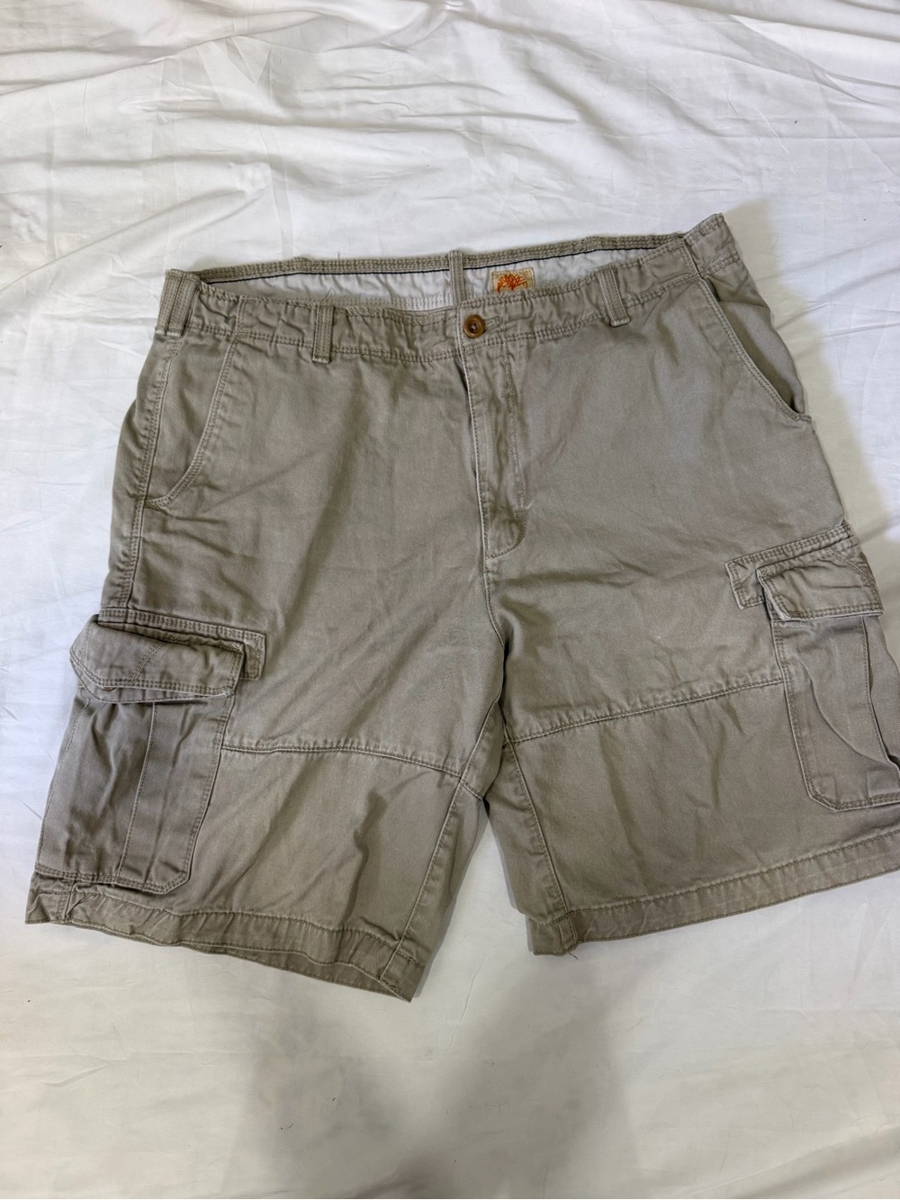 Timberland Mens Heavy Cargo Shorts Khaki Tan Cotton Outoor Shorts Military SZ 38